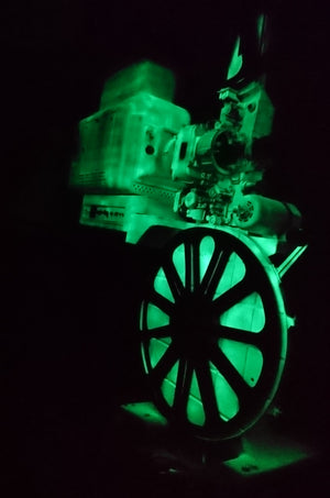 Robyn Cimeccanica Milano film projector light 45 degree glow in the dark view by Stadl Art